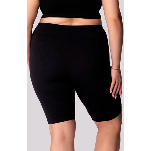 Mona kolarki damskie czarne Ribbed Plus Size, Kolor czarny, Rozmiar 2XL, Mona ze sklepu Intymna w kategorii Szorty - zdjęcie 181932074
