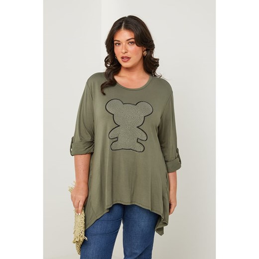 Curvy Lady Bluzka w kolorze khaki ze sklepu Limango Polska w kategorii Bluzki damskie - zdjęcie 181934421