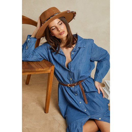 Sukienka niebieska Plume koszulowa 