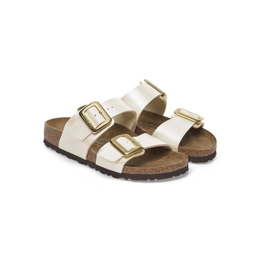 Klapki damskie BIRKENSTOCK złote bez zapięcia 