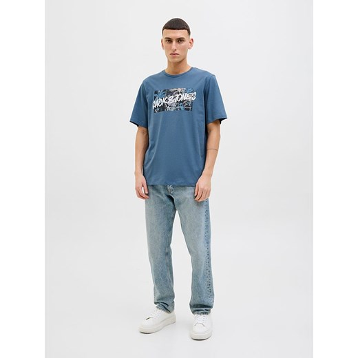 T-shirt męski niebieski Jack & Jones młodzieżowy 
