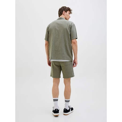 Koszula męska zielona Jack & Jones z krótkim rękawem casualowa