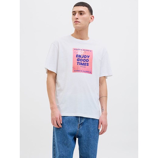 Jack &amp; Jones Koszulka &quot;Porto&quot; w kolorze białym ze sklepu Limango Polska w kategorii T-shirty męskie - zdjęcie 181936512