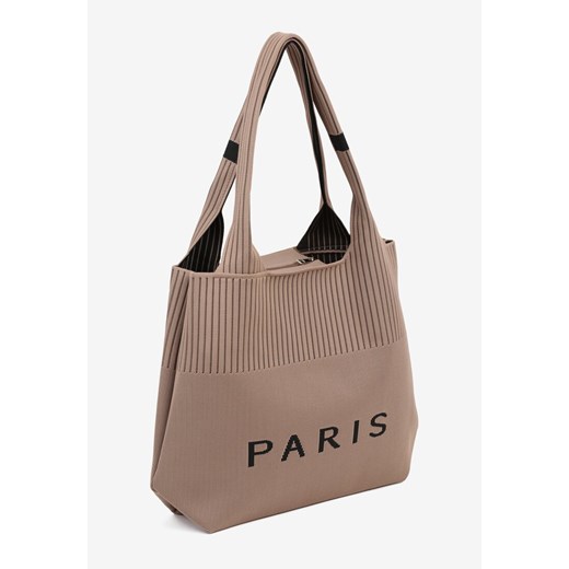 Beżowa shopper bag Renee na ramię duża wakacyjna