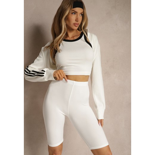 Białe Szorty Kolarki High Waist Liradine ze sklepu renee.pl w kategorii Szorty - zdjęcie 181938083