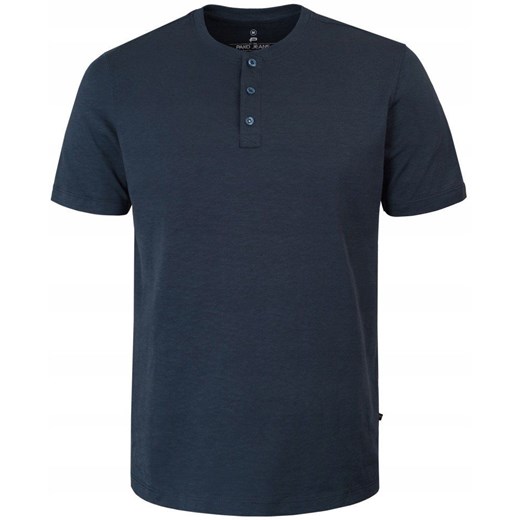 Granatowy Męski T-Shirt, Dekolt z Guzikami - Pako Jeans TSPJNSwizardGR ze sklepu JegoSzafa.pl w kategorii T-shirty męskie - zdjęcie 181940441