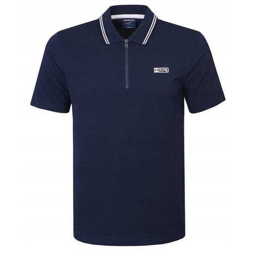 Koszulka Polo - Męska - Pako Jeans - Granatowa, Dekolt na Zamek TSPJNSpoloKENTgr ze sklepu JegoSzafa.pl w kategorii T-shirty męskie - zdjęcie 181940514
