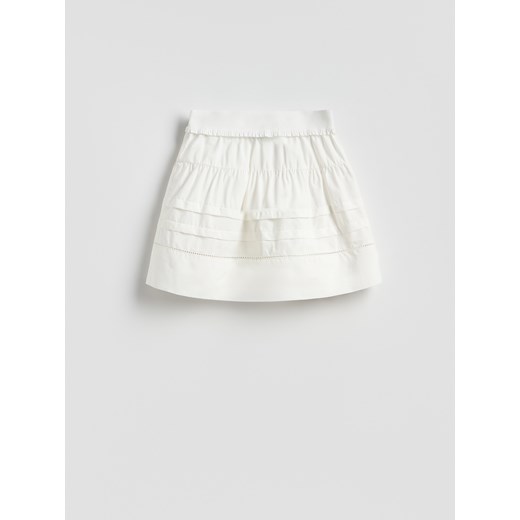 Reserved - Bawełniana spódnica mini - biały Reserved S Reserved