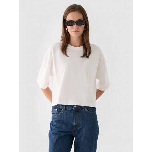 Damski t-shirt basic Outhorn OTHWAW24TTSHF1754 - biały Outhorn XS Sportstylestory.com