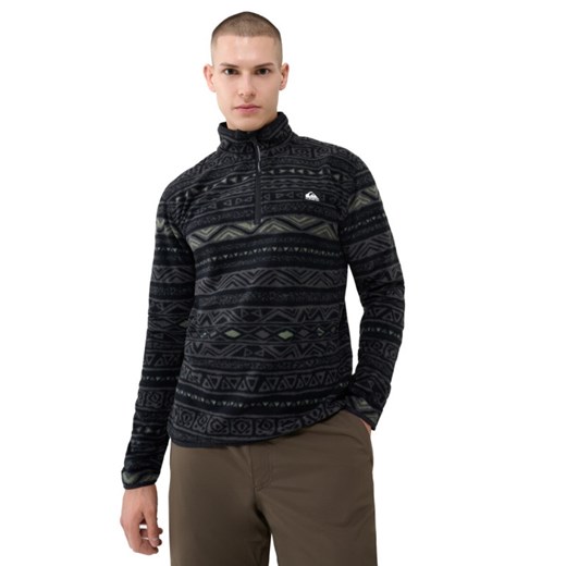 Męski polar nierozpinany bez kaptura Quiksilver Aker HZ Fleece - czarny ze sklepu Sportstylestory.com w kategorii Bluzy męskie - zdjęcie 181944001