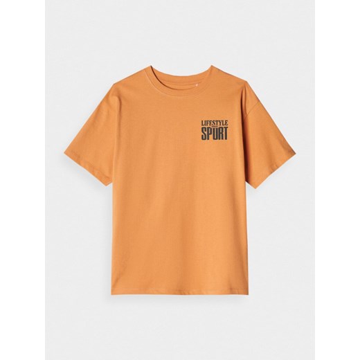 Chłopięcy t-shirt z nadrukiem 4F 4FJRSS25TTSHM2567 - granatowy ze sklepu Sportstylestory.com w kategorii T-shirty chłopięce - zdjęcie 181944163