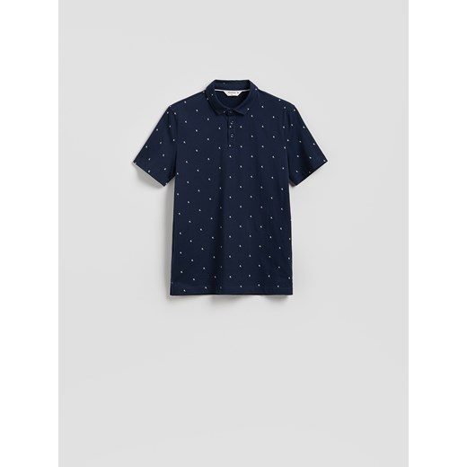 Reserved - Koszulka polo regular fit - granatowy ze sklepu Reserved w kategorii T-shirty męskie - zdjęcie 181947083