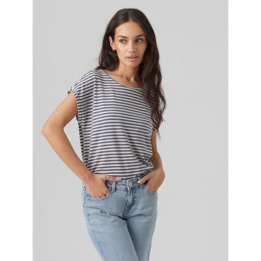 Bluzka damska Vero Moda z elastanu w paski z krótkimi rękawami