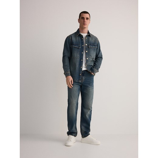 Reserved - Jeansy straight z efektem sprania - indigo jeans ze sklepu Reserved w kategorii Jeansy męskie - zdjęcie 181950624
