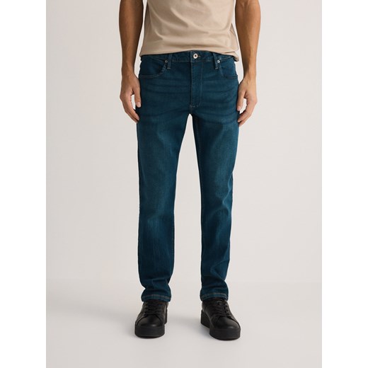 Reserved - Jeansy slim z efektem sprania - indigo jeans ze sklepu Reserved w kategorii Jeansy męskie - zdjęcie 181950632