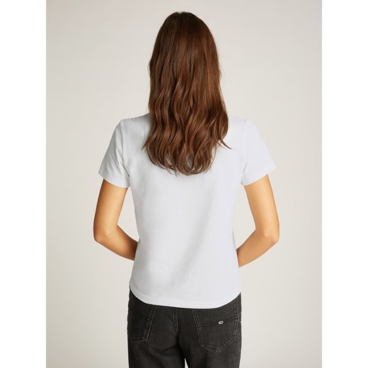 Bluzka damska Tommy Jeans z okrągłym dekoltem bawełniana casualowa z krótkim rękawem 