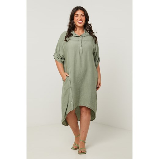 Curvy Lady Sukienka w kolorze khaki ze sklepu Limango Polska w kategorii Sukienki - zdjęcie 181951011