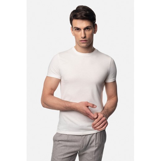 T SHIRT MUXAL ECRU Z MODALEM ze sklepu Recman w kategorii T-shirty męskie - zdjęcie 181953361