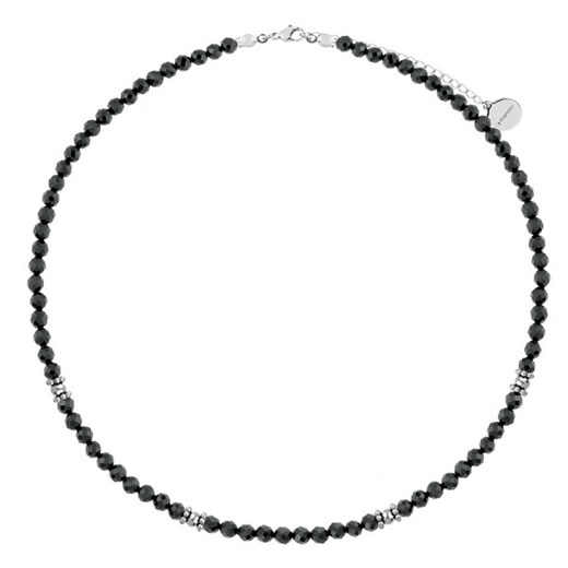 Subtelny naszyjnik damski choker z czarnymi turmalinami srebrny ze stali szlachetnej ze sklepu manoki.pl w kategorii Naszyjniki - zdjęcie 181953840