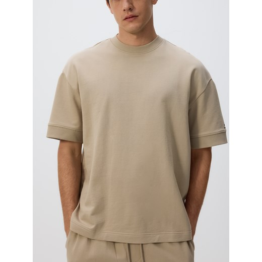 Reserved - T-shirt boxy z nadrukiem - beżowy ze sklepu Reserved w kategorii T-shirty męskie - zdjęcie 181954033