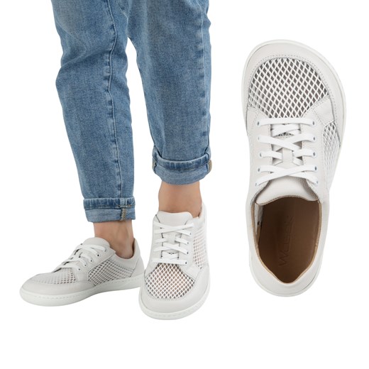Buty damskie barefoot minimalistyczne skórzane 0772SW białe ze sklepu butyolivier w kategorii Półbuty męskie - zdjęcie 181954901
