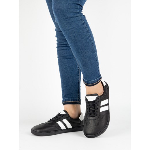 Buty skórzane damskie JOKER BLACKORWHITE czarne – minimalistyczne sneakersy od Olivier ze sklepu butyolivier w kategorii Półbuty damskie - zdjęcie 181955080