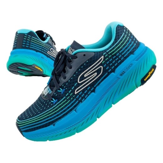 Buty do biegania Skechers Max Cushioning 220835/NVBL niebieskie ze sklepu ButyModne.pl w kategorii Buty sportowe męskie - zdjęcie 181955201