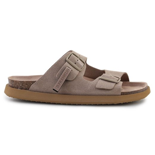 Klapki D.Franklin Vibe Sandals Buckle DFSH407001-TAUP brązowe ze sklepu ButyModne.pl w kategorii Klapki męskie - zdjęcie 181955253