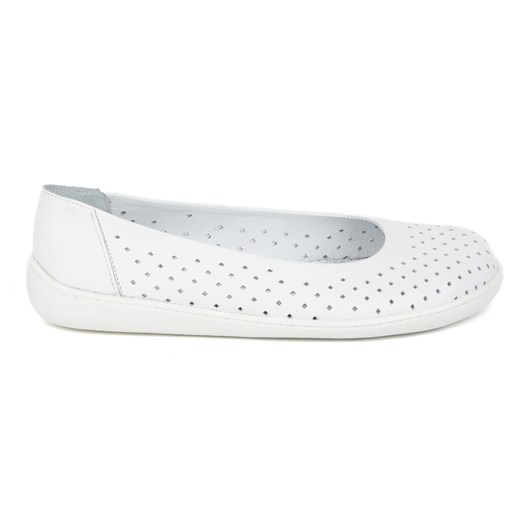Olivier Barefoot Damskie minimalistyczne wsuwane ażurowe 1771POL białe ze sklepu ButyModne.pl w kategorii Półbuty damskie - zdjęcie 181955271