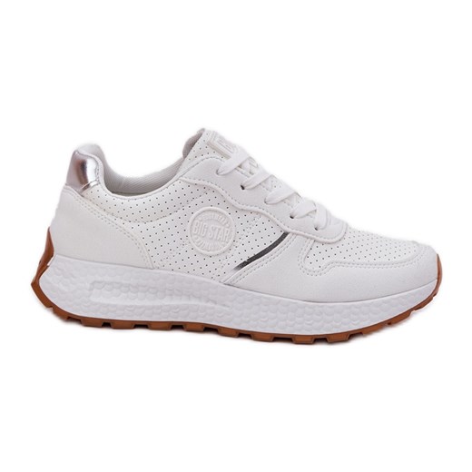 Sneakersy Damskie Na Platformie Big Star RR274487 Hi-Poly System Białe ze sklepu ButyModne.pl w kategorii Buty sportowe damskie - zdjęcie 181955391