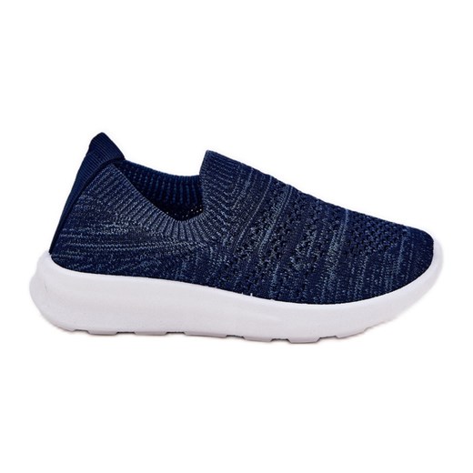 Dziecięce Wsuwane Buty Sportowe Granatowe niebieskie ze sklepu ButyModne.pl w kategorii Buty sportowe dziecięce - zdjęcie 181955770