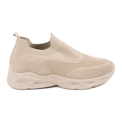 Shelvt Lekkie buty sportowe wsuwane beż beżowy ze sklepu ButyModne.pl w kategorii Buty sportowe damskie - zdjęcie 181956094