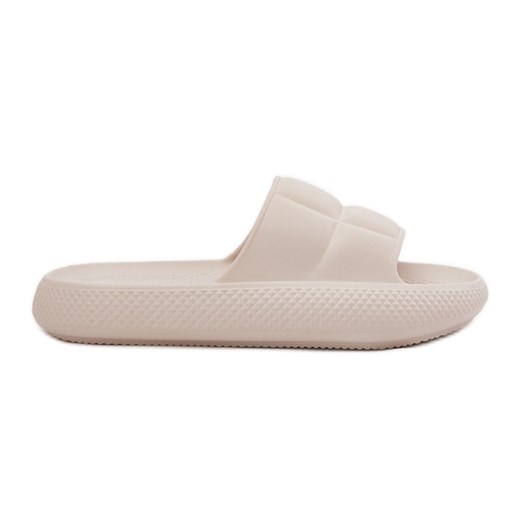 Piankowe Klapki Damskie LEE Maya Slider Women Low 50251016 Beżowe beżowy ze sklepu ButyModne.pl w kategorii Klapki damskie - zdjęcie 181956271
