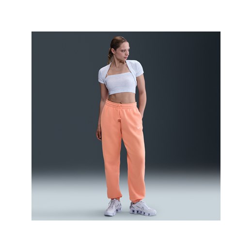 Damskie spodnie dresowe o kroju oversize z wysokim stanem Nike Sportswear Phoenix Fleece - Pomarańczowy ze sklepu Nike poland w kategorii Spodnie damskie - zdjęcie 181960354