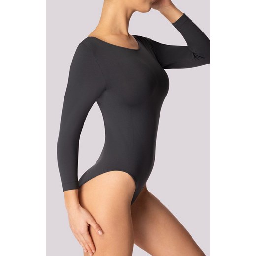 Mona body damskie z długim rękawem szare Longsleeve Base, Kolor szary, Rozmiar S/M, Mona ze sklepu Primodo w kategorii Body damskie - zdjęcie 181962354