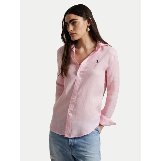 Polo Ralph Lauren Koszula 211970730014 Różowy Classic Fit ze sklepu MODIVO w kategorii Koszule damskie - zdjęcie 181964890