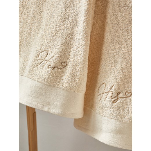 Sinsay - Ręczniki bawełniane dla niej i dla niego 2 pack - kremowy Sinsay One Size Sinsay