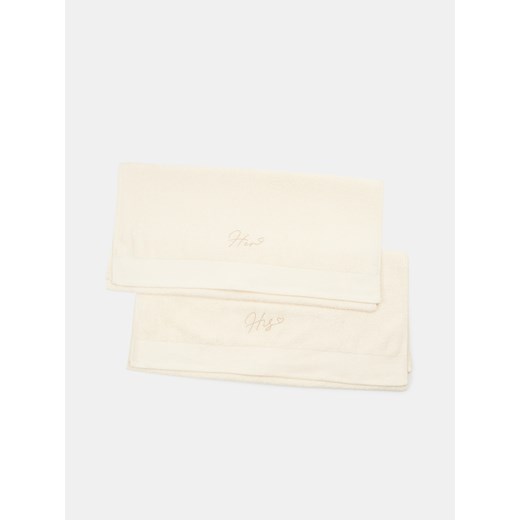 Sinsay - Ręczniki bawełniane dla niej i dla niego 2 pack - kremowy Sinsay One Size Sinsay