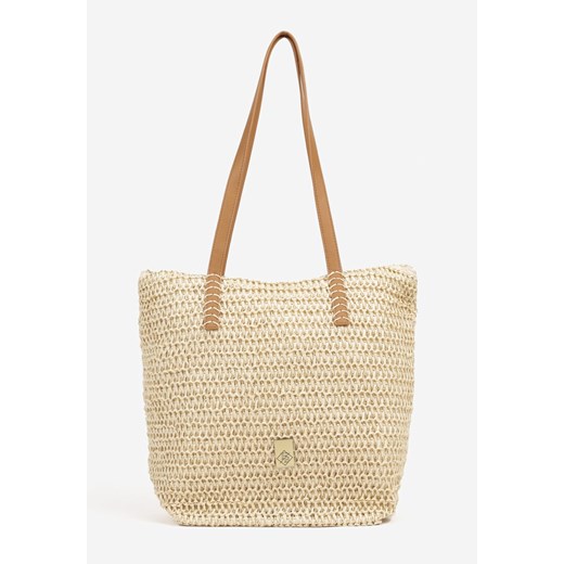 Beżowa Torebka Shopperka z Plecionki Ulovera ze sklepu born2be.pl w kategorii Torby Shopper bag - zdjęcie 181968541