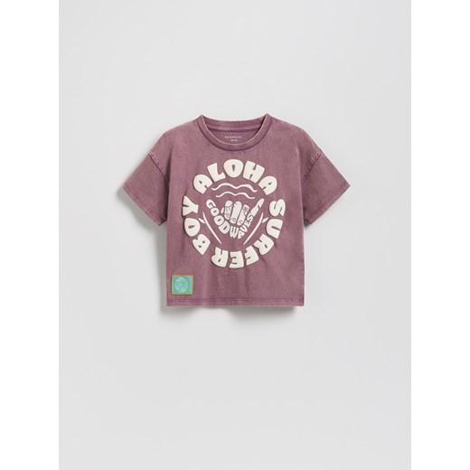 Reserved - Bawełniany t-shirt oversize - fioletowy ze sklepu Reserved w kategorii T-shirty chłopięce - zdjęcie 181969990