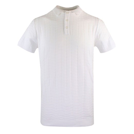 Dzianinowa Koszulka Męska z Kołnierzem (Polo) - Brave Soul - Biała TSBRSSS25poloCOSTAoffwhite ze sklepu JegoSzafa.pl w kategorii T-shirty męskie - zdjęcie 181970184