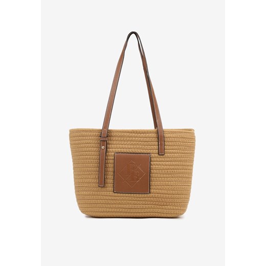 Ciemnobeżowa Szydełkowa Torebka Shopperka z Bawełny Savonique ze sklepu born2be.pl w kategorii Torby Shopper bag - zdjęcie 181970314