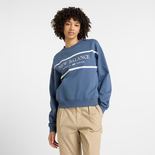 Bluza damska New Balance WT51923VTI – niebieska ze sklepu New Balance Poland w kategorii Bluzy damskie - zdjęcie 181972474