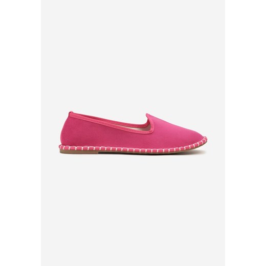 Fuksjowe Espadryle z Ozdobnymi Przeszyciami Firavione 40 okazyjna cena born2be.pl