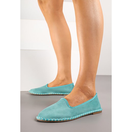 Niebieskie Espadryle Balerinki z Ozdobnymi Przeszyciami Firavione ze sklepu born2be.pl w kategorii Espadryle damskie - zdjęcie 181972950