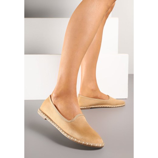 Ciemnobeżowe Espadryle Balerinki z Przeszyciami Firalissea ze sklepu renee.pl w kategorii Espadryle damskie - zdjęcie 181973444
