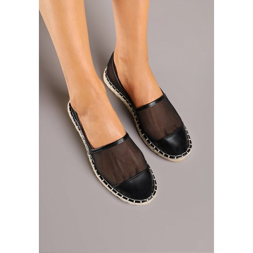 Czarne Espadryle z Siateczki na Plecionej Podeszwie Folirelin Renee 37 promocja renee.pl