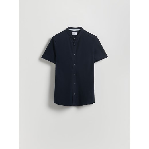 Reserved - Koszula super slim fit ze stójką - granatowy Reserved M Reserved