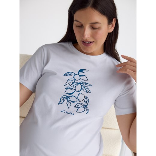 Reserved - Bawełniany t-shirt z nadrukiem - biały ze sklepu Reserved w kategorii T-shirty męskie - zdjęcie 181974392