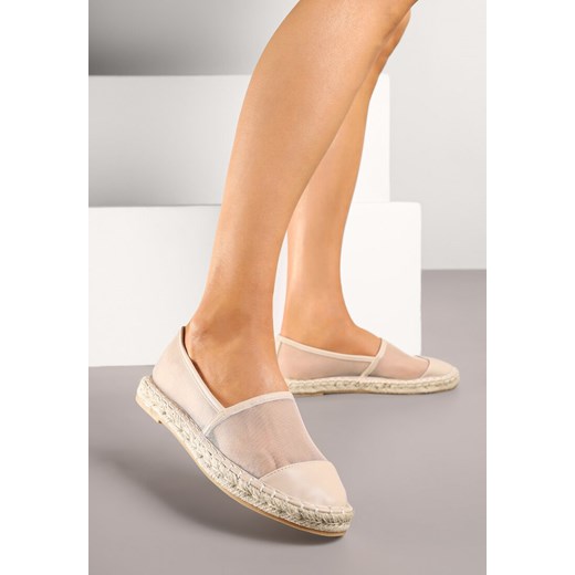 Beżowe Espadryle z Siateczki na Plecionej Podeszwie Folirelin ze sklepu renee.pl w kategorii Espadryle damskie - zdjęcie 181974821